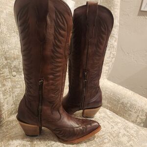Corral Women's Cognac Embroidery Western Boot Size 10M